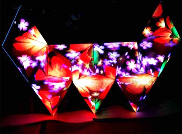 三角板led顯示屏,舞臺異形顯示屏